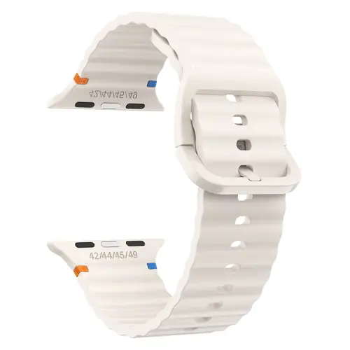 Wave Stitched Silicone Strap For Apple Watch 12 11 10 46mm 42mm Ultra 4/3/2 49mm Bracelet Belt iWatch 9 8 SE 45mm 41mm 44mm Band - Image 2