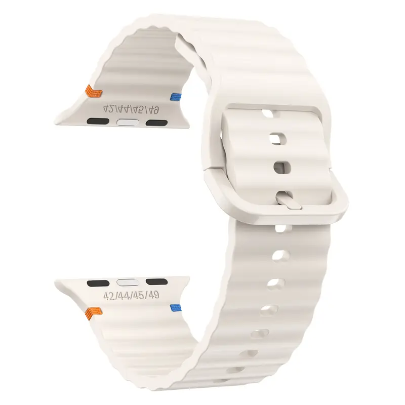 Wave Stitched Silicone Strap For Apple Watch 12 11 10 46mm 42mm Ultra 4/3/2 49mm Bracelet Belt iWatch 9 8 SE 45mm 41mm 44mm Band - Image 2