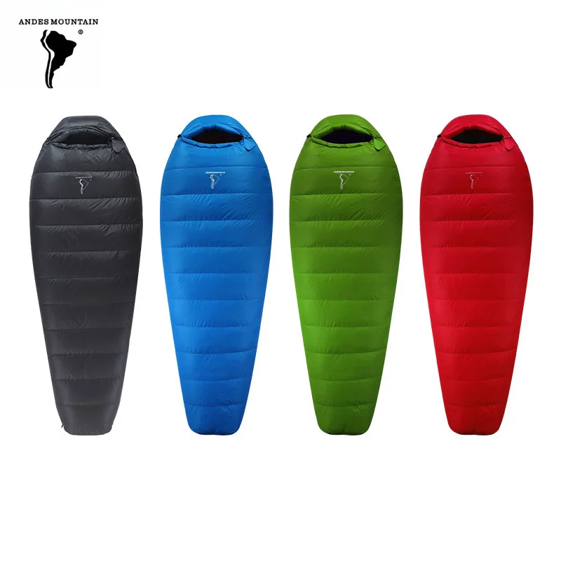 

Andes Mountain Outdoor Ultralight Camp Sleeping Gear 20D Nylon Multi Size Waterproof Keep Warm Camping Duck Down Sleeping Bag