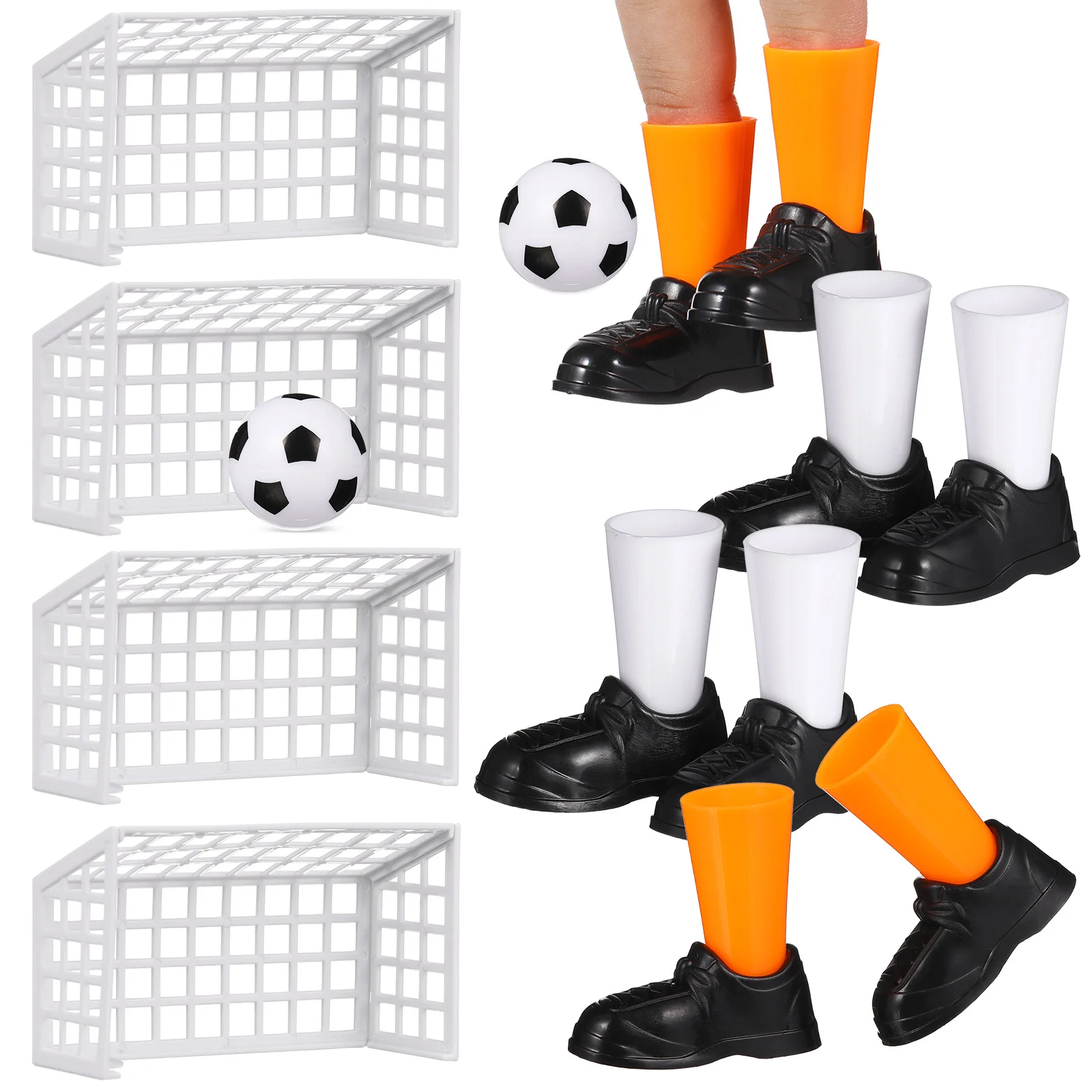 2Set Mini Finger Soccer Game Football Match Set 4 Goals 2 Balls 4 Shoes Portable Tabletop Interactive Fun Kids Sports Party