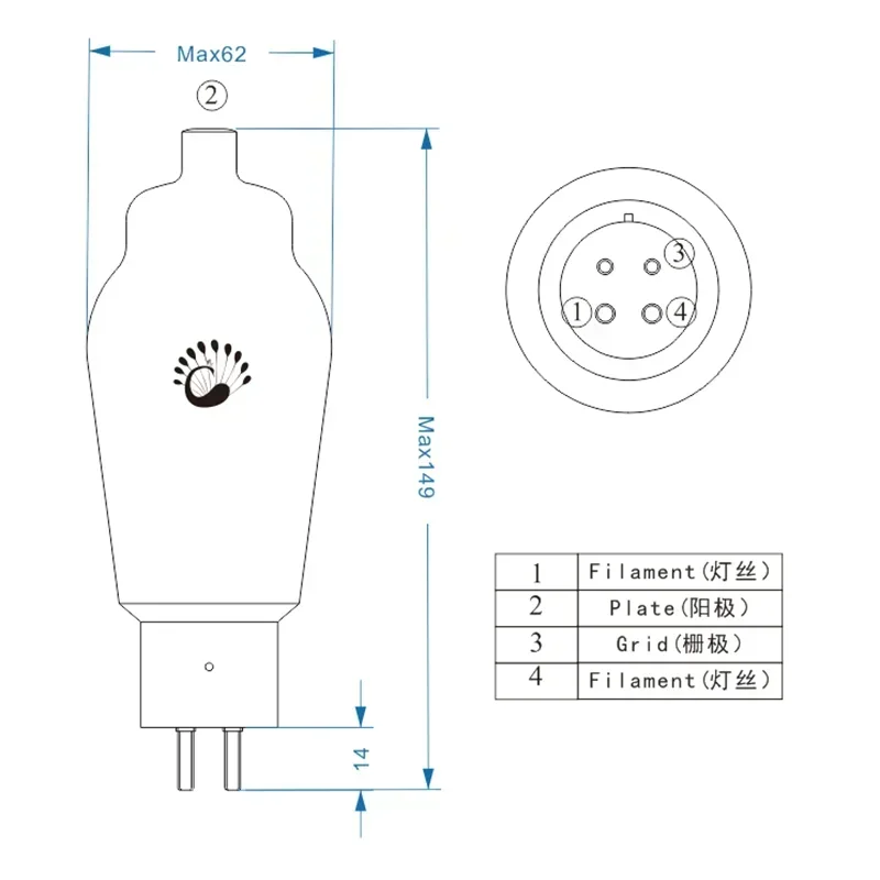 

PSVANE Tube 811A Replace 811 Original Factory Matching Pair for Vacuum Tube Amplifier HIFI Amplifier Audio Accessories