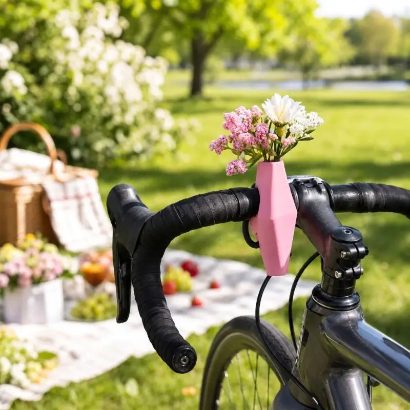 Mini Hanging Flower Vases, Soft Silicone Bud Vases with Elastic Hanging Straps and Narrow Opening for Handlebars Bicycles D2RD