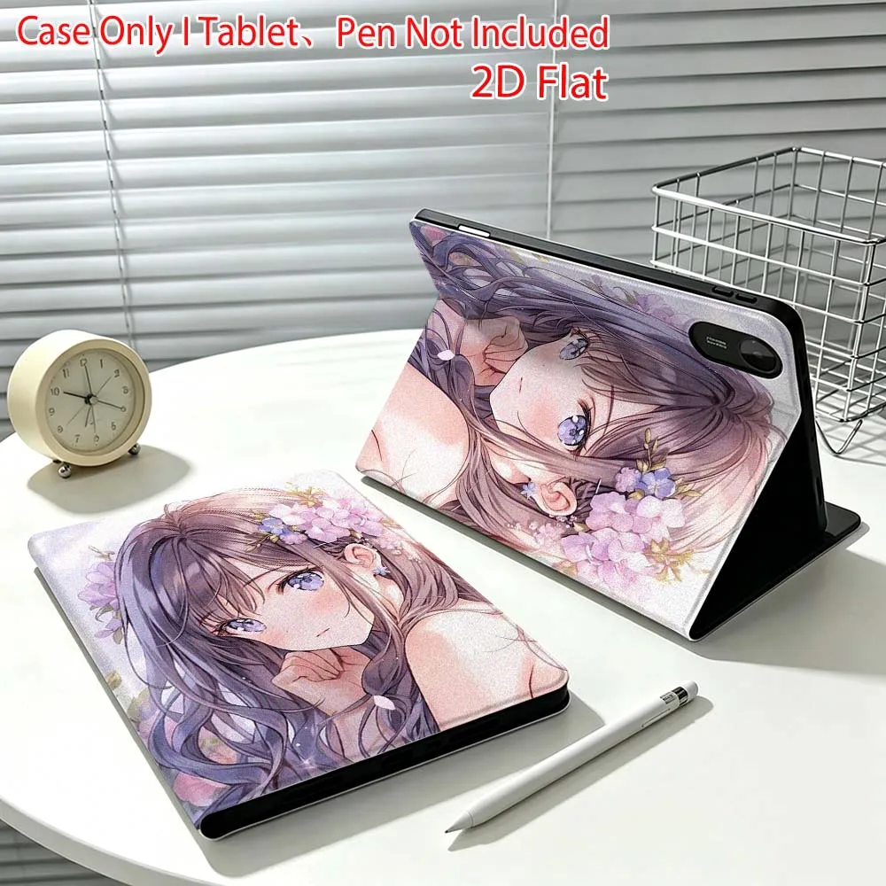 Anime aesthetics girl Fashion For Xiaomi Poco Redmi Pad 8 2 4 C1 6 6S 7 7S SE 9.7 14 11 11.2 Inch Pen Tray Tablet Case