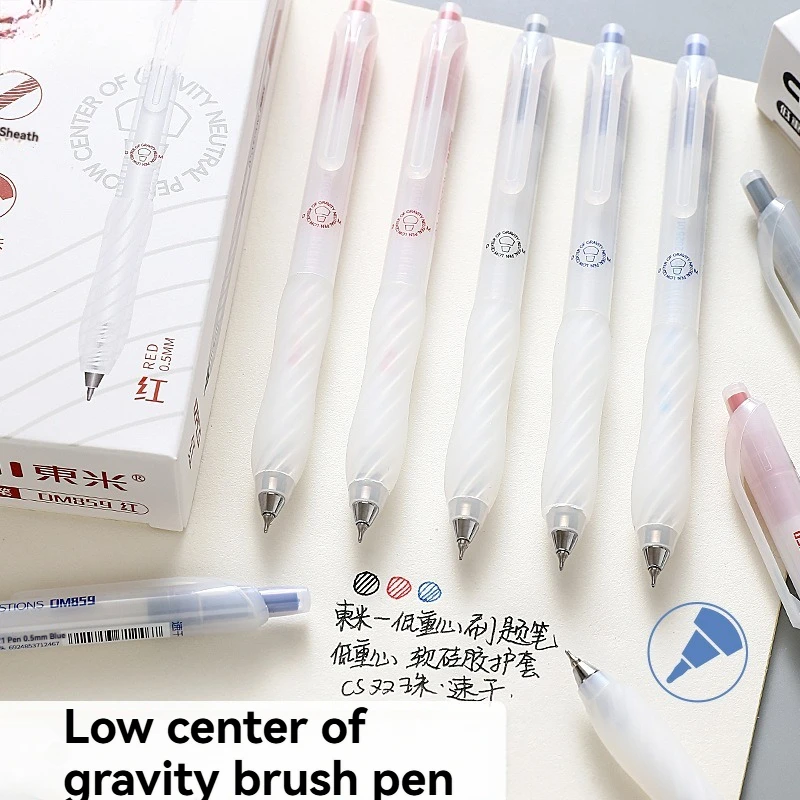 

Гелевая ручкаCenter Gravity Brush Question Pen Ins Минималистичный стиль Пресс Нейтральная ручка Мягкий чехол Быстросохнущая двойная бусина Черный