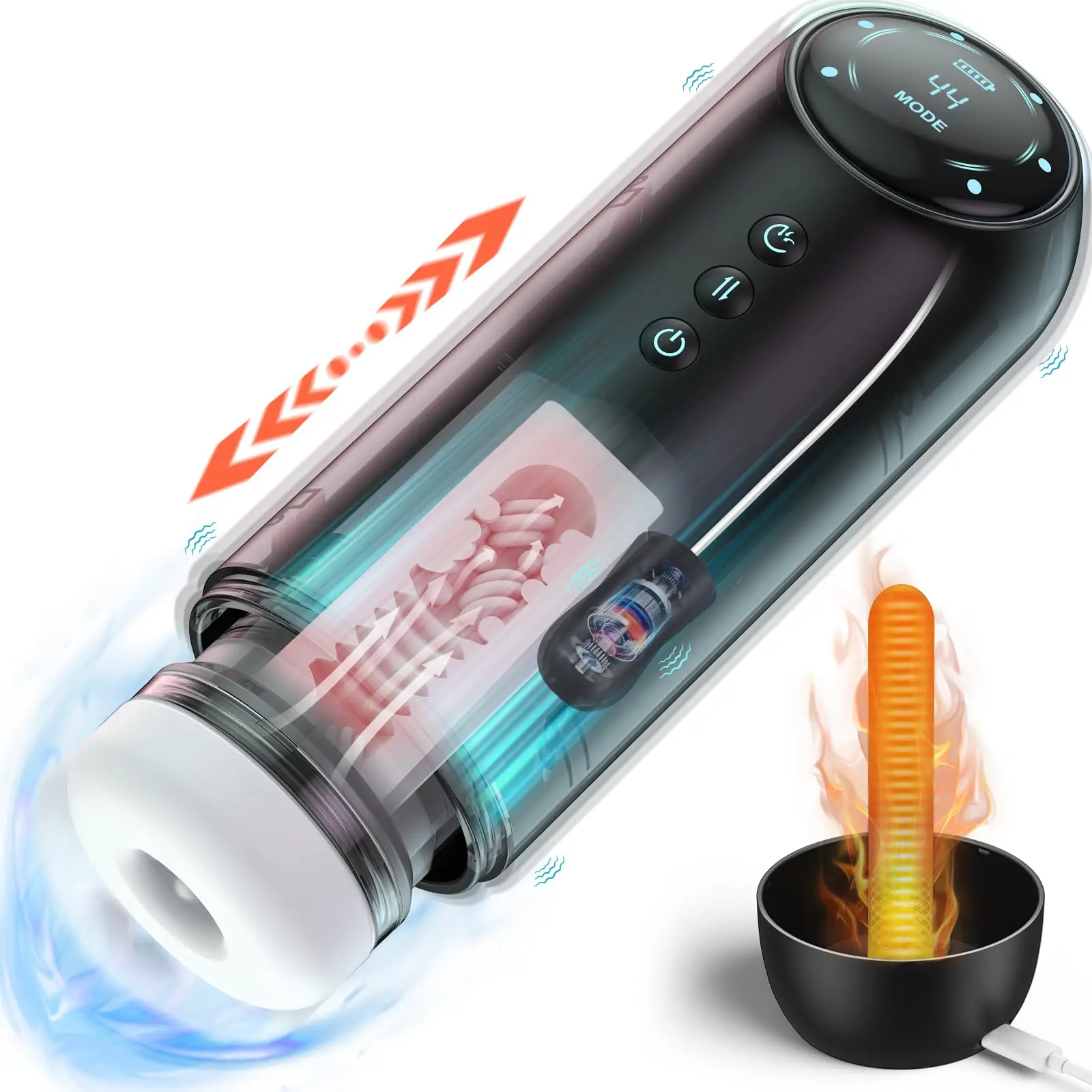 

Automatic Male Masturbator, Adult Toys Male Masturbators with 4 Thrusting &4 Sucking &10 Vibrating Modes, Electric Pocke