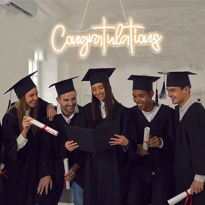 76cm Congratulation Neon Sign,congrats Led NeonSign For Graduation Party DecorationsCollege Background Signs For Room Bar Neon