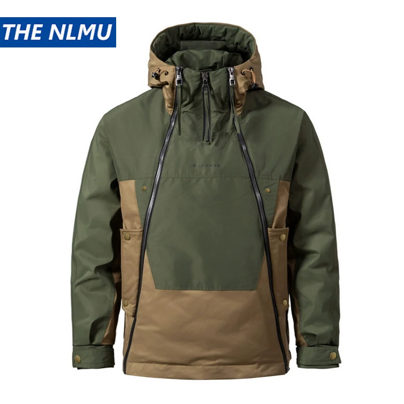 2025 Winter Techwear Thick Jackets Men‘s Double Zip Design Hooded Jackets Unisex Parka Streetwear Warm Coats