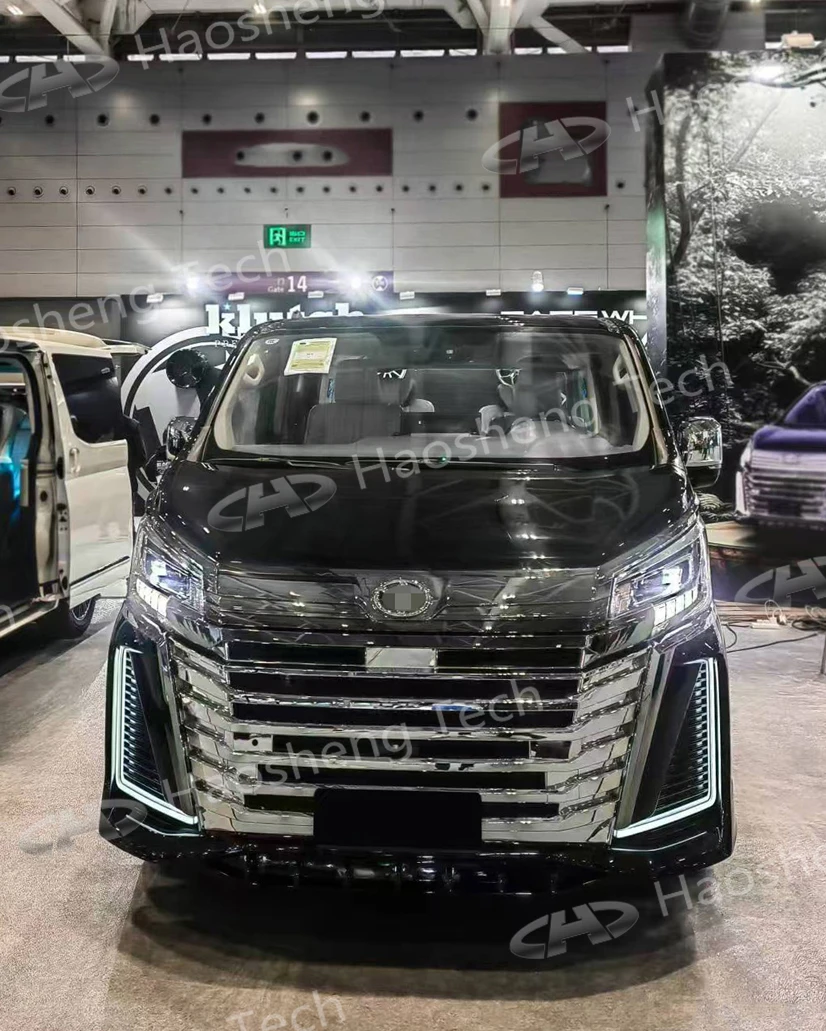 طقم الجسم لسيارة Toyota Hiace Commuter Deluxe Grandia Tourer GranAce Majesty 2019 + شبكة المصد الأمامي والأمامي ذات الجسم الواسع