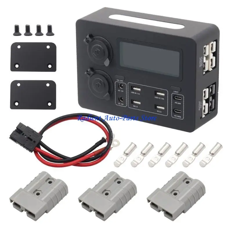 

T3EF Portable Car Charging Box Power Socket Supporting QC3.0 And USB Type C For Dynamic Load Sharing And Night Use