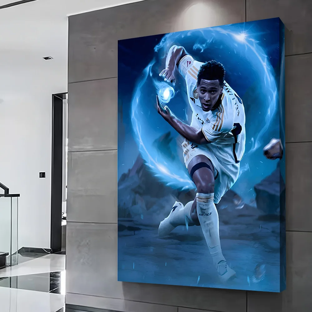 Soccer Player With Energy Blast Printing Poster Custom Pictures Wall Art Canvas Painting Gift for Bedroom Decoration Wand Deko