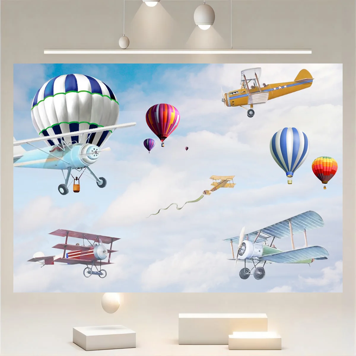 Travel To World Airplane Happy Birthday Photography Backdrop Background Banner Wall Decoration Kids Adventure Theme Party