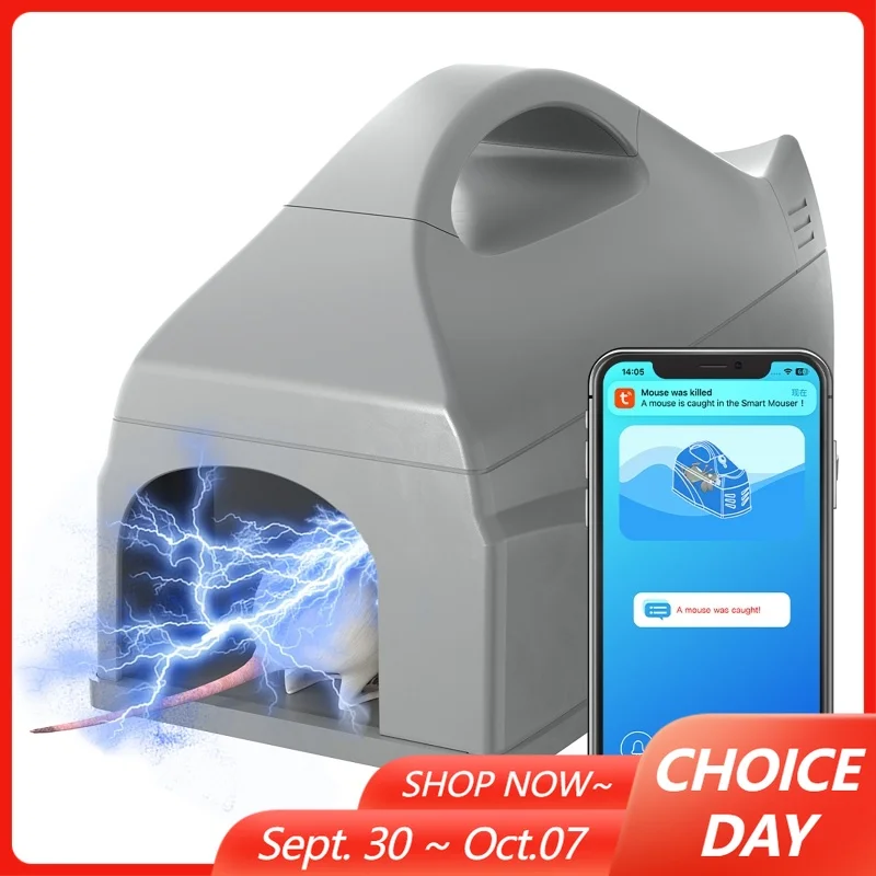 Tuya WiFi Smart Electric Rat Mousetrap Reusable Anti-Escape Mouse Trap 6000V High Voltage Rodent Killer for Kitchen Home