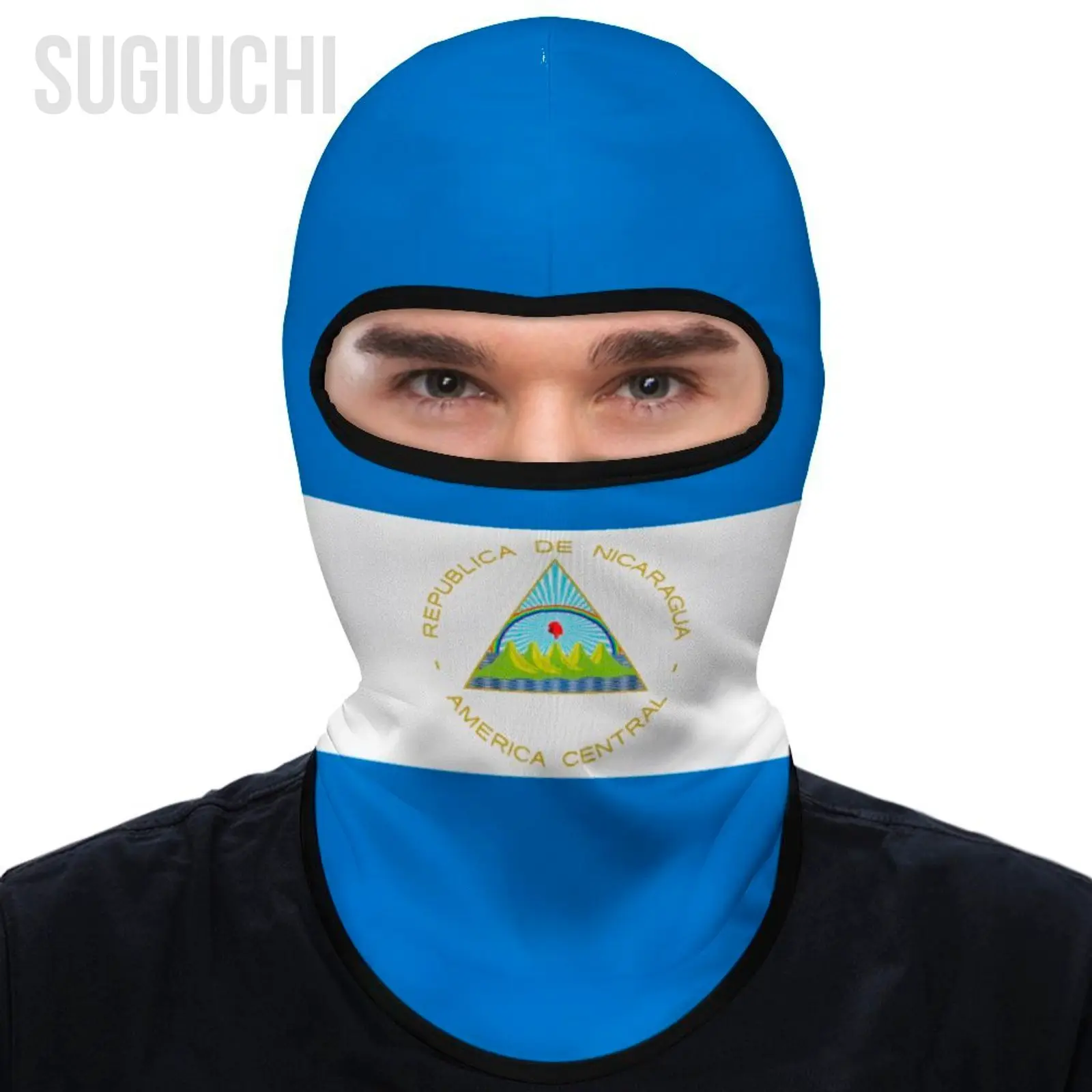 

Nicaragua Flag Outdoor Cool Sunscreen Motorcycle Face Mask Moto Biker Wind Cap Mask Stopper Windproof Bicycle Cycling Headgear