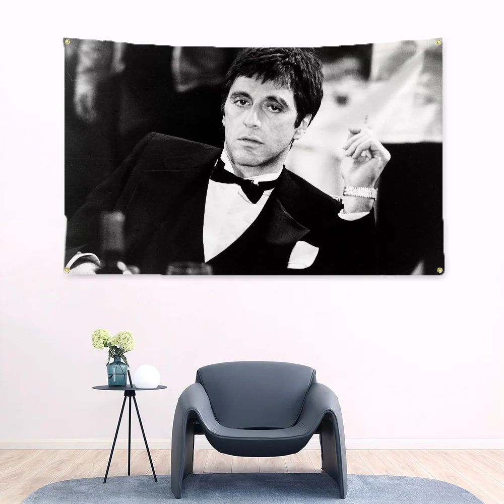 Home Decoration Tapestry Scarface Tony Montana Gangster Movie Vintage Retro Style Flag to Hang Outdoor Decor Flags Garden