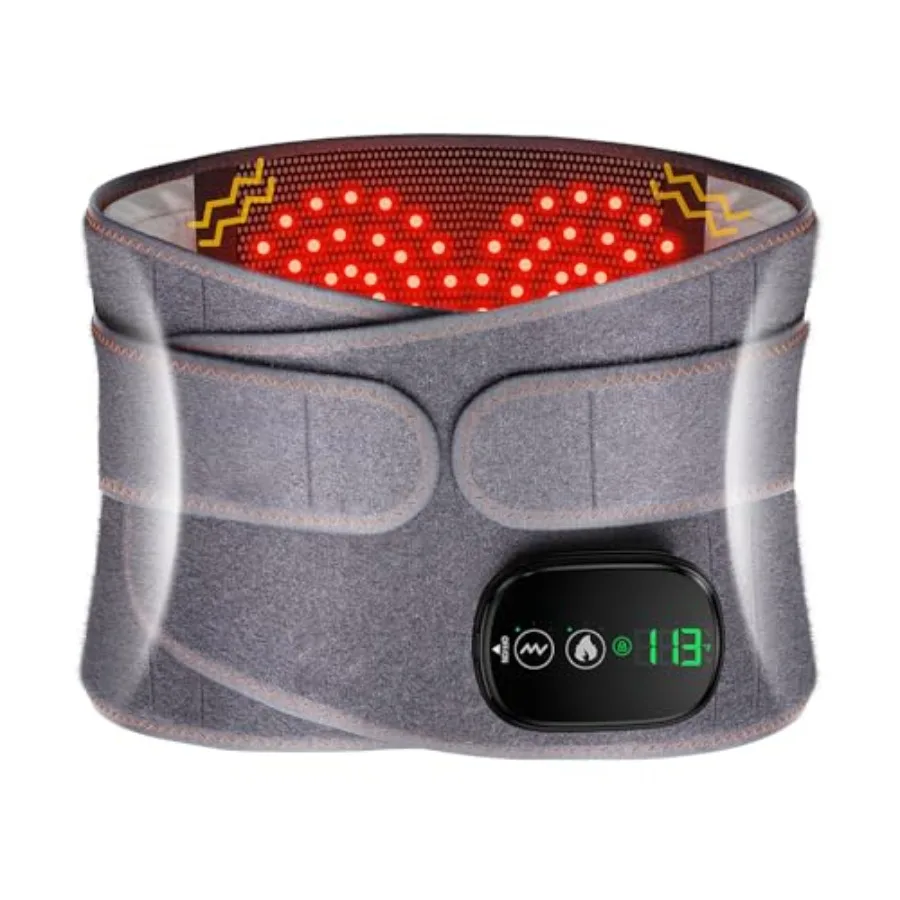 

Массажер для поясницы с подогревом, греющий пояс для спины и живота, пояс-накидка с вибрацией и 3 уровнями регулировки температуры