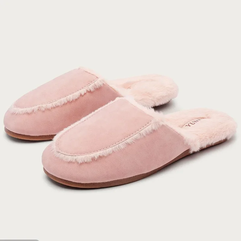 شقة دافئة شبشب منزل النساء الخياطة موضة الراحة رقيق الشرائح الإناث ضوء غير رسمي عدم الانزلاق الشتاء أفخم أحذية قطنية المنزل #1