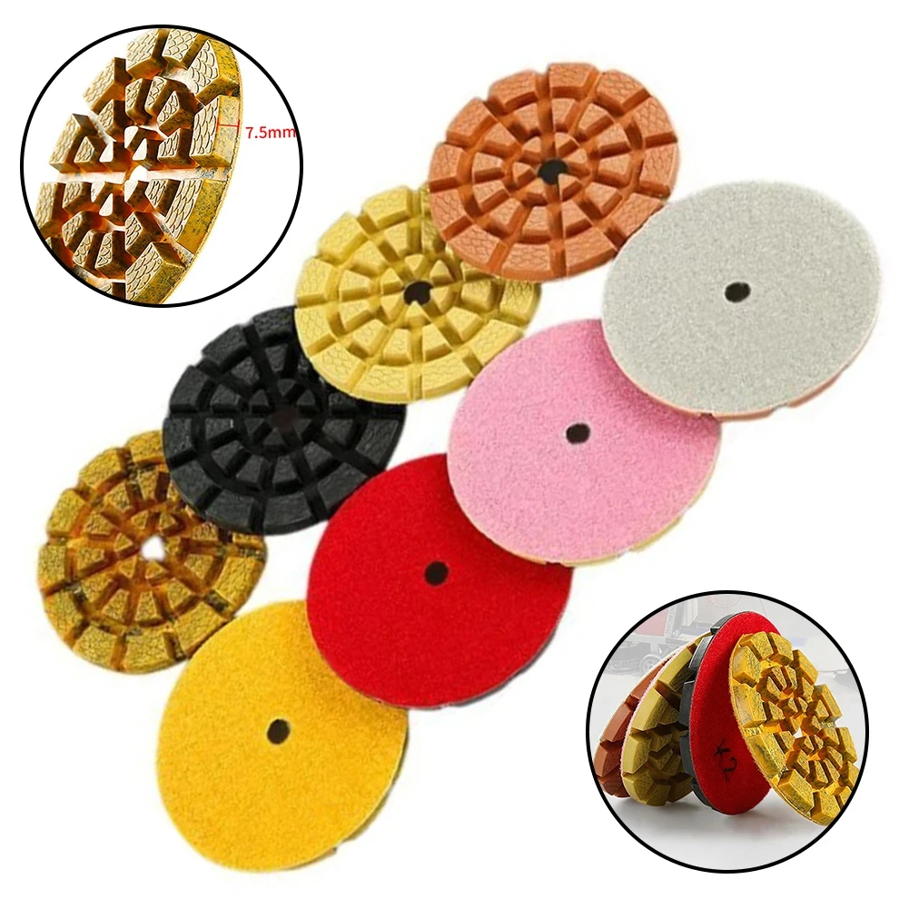 

1PC 4Inch 100mm 4 Step Dry/Wet Diamond Polishing Pads For Granite Floor Wet Polishing Pad Floor Grinding Machine Abrasive Tool