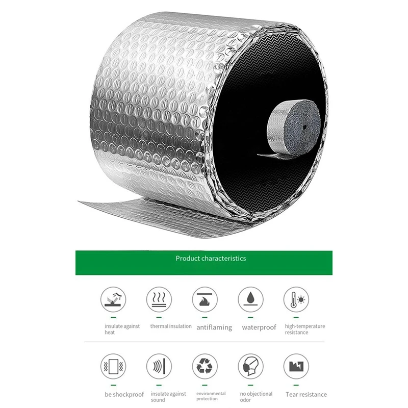 1 Roll Silver Reflective Wrap Insulation Bubble Film Reflects Ultraviolet Rays And Heat Film For Require A Vapor Barrier