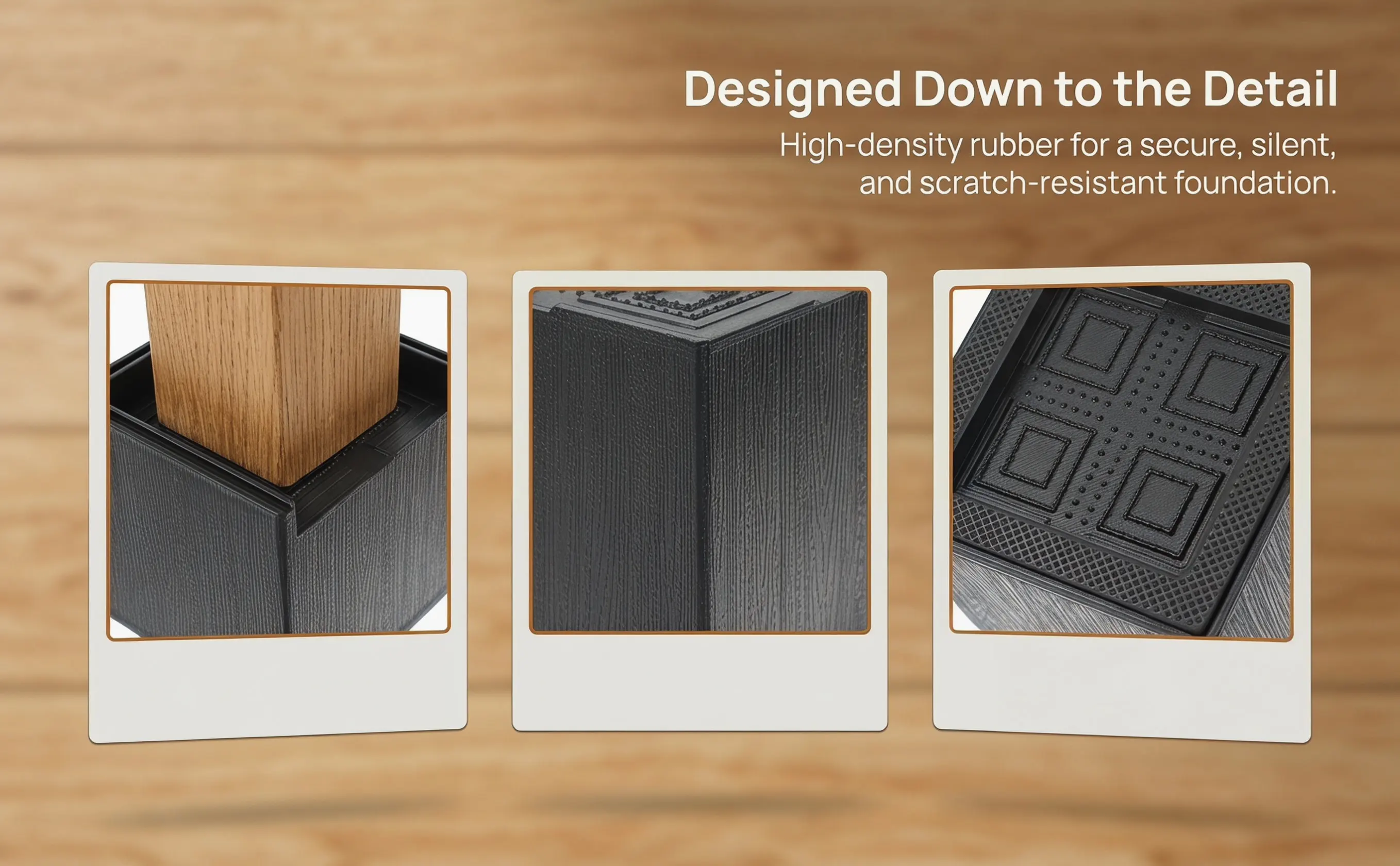 4Pcs Square Rubber Furniture Risers Heavy Duty Bed Riser Table Chair Height Lift Block Anti Scratch Noise Reduction Cushion