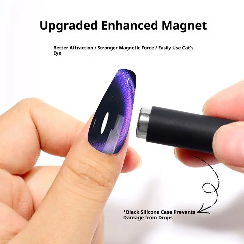 1Pc ネイル磁気スティックキャッツアイシリンダーネイル磁気スティック超強力ジェルポリッシュマグネットペン保護カバー付きネイルツール