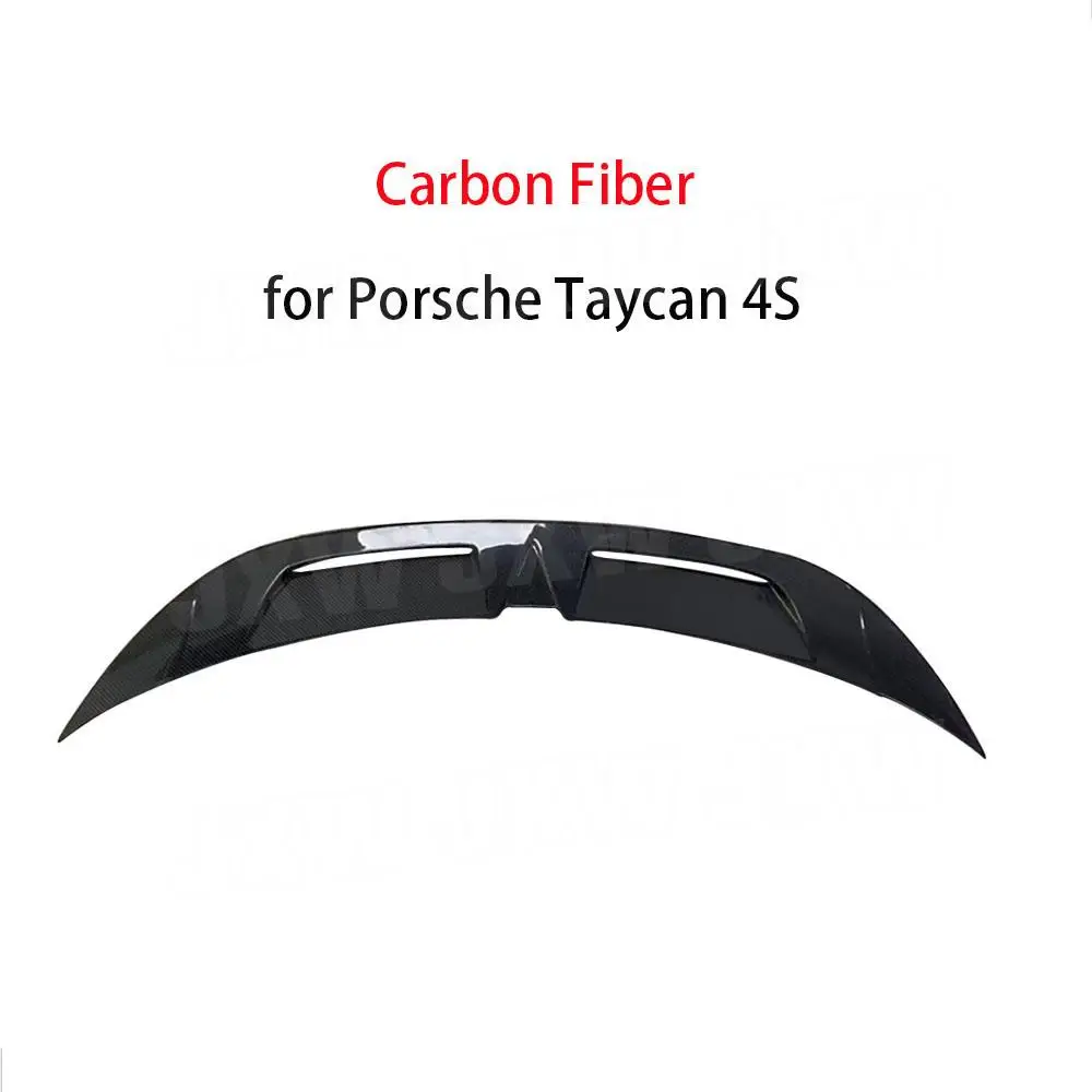 Carbon Fiber Black Rear Boot Spoiler For Porsche Taycan 2019+ Primer Rear Trunk Wing Spoiler Auto Car Styling FRP Body Kits