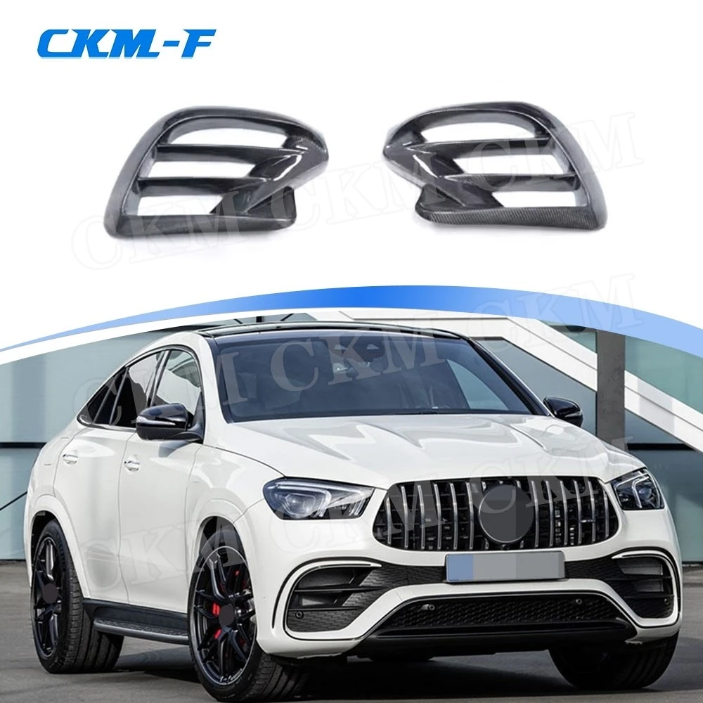 Carbon Fiber Car Front Bumper Fins Splitters for Mercedes Benz GLE Class C167 GLE63 AMG Coupe 2020-2023 FRP Bumper Moulding Trim