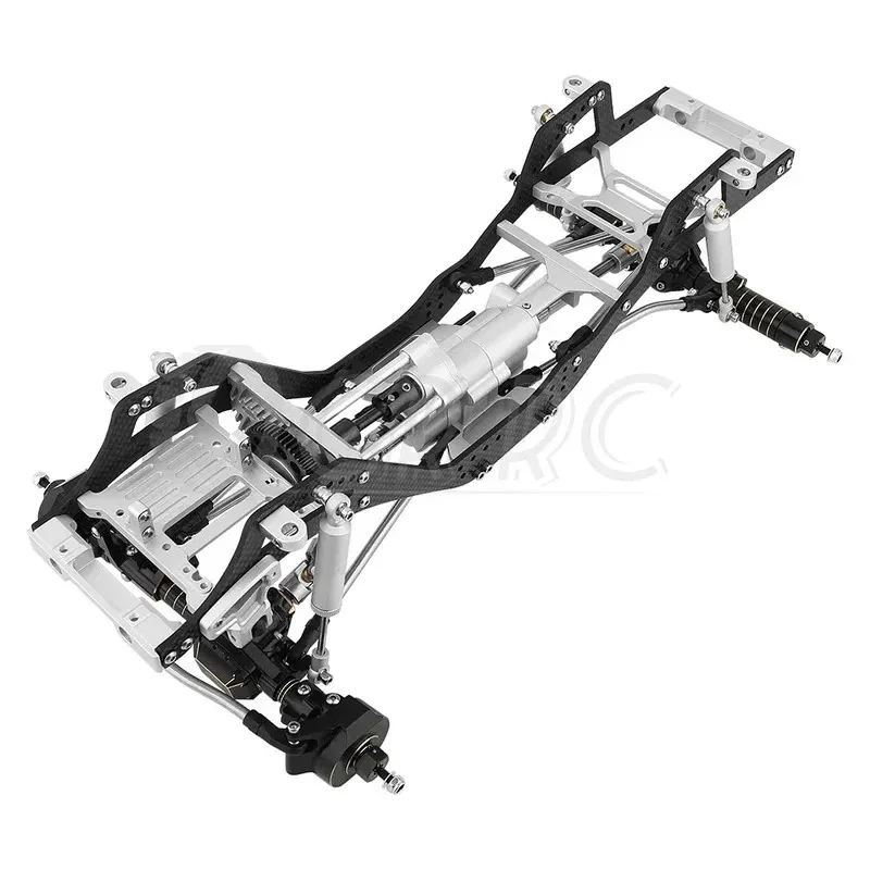 ThrustWorks Carbon Fiber Chassis Car Frame With Gearbox Drive Shaft Brass Axl / RC Axial SCX Pro Crawler Metal Upgr Part