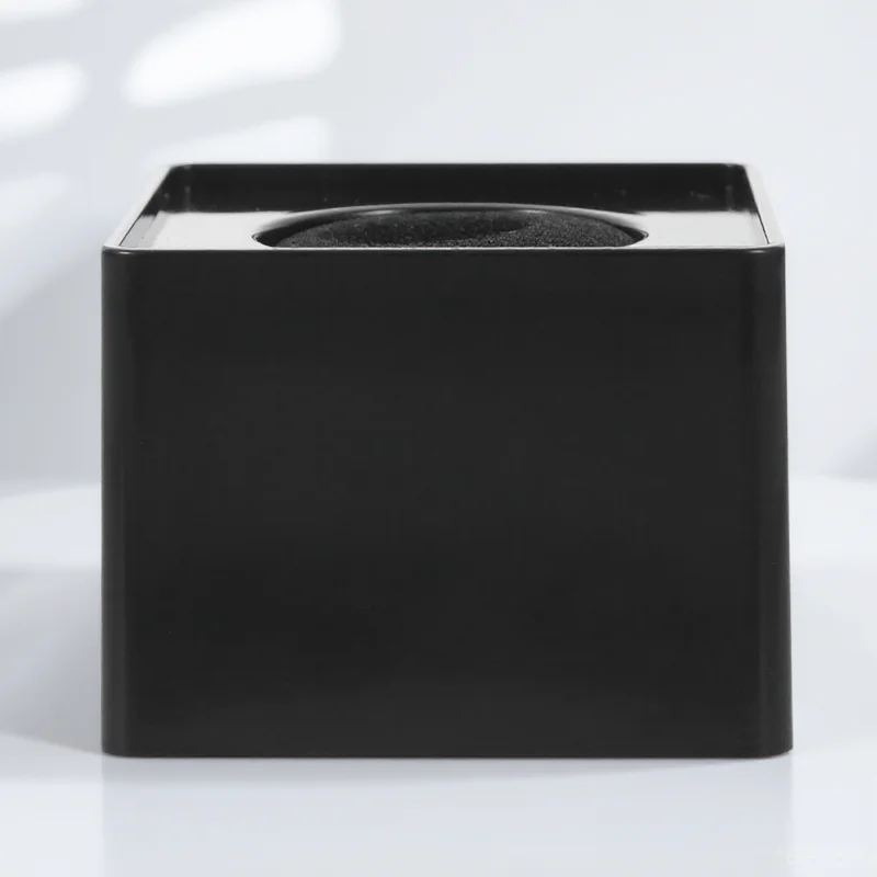 

Black Abs Plastic Square Microphone Logo Flag Station Interview Stand Engraved Pvc Board Mic Logo Holder 7X7X5Cm Durable Hard