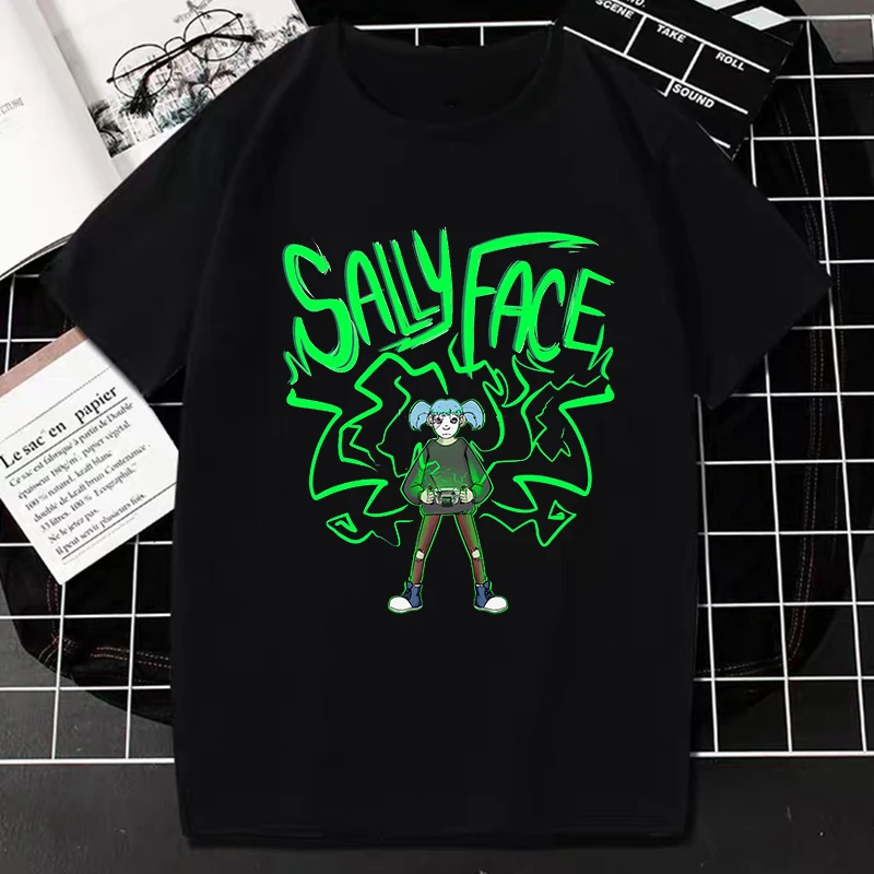 Game Sally Face TShirt Kawaii Harajuku Cartoon Tops Women Men Fashion Casual Short-sleeve Tee Oversized T-Shirt Ropa Hombre