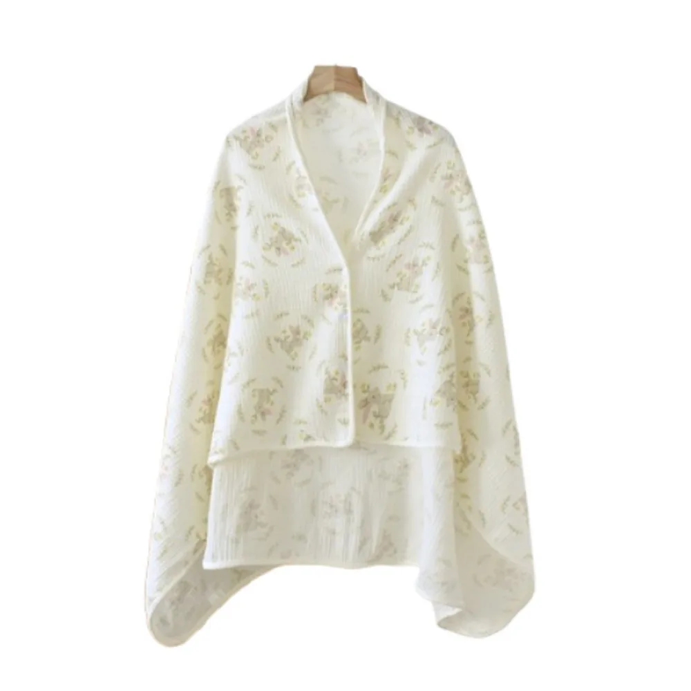 

Floral Printed Cotton Mother Cape Blanket Breathable Feeding Cover Breastfeeding Cover Keep Warm Nursing Apron