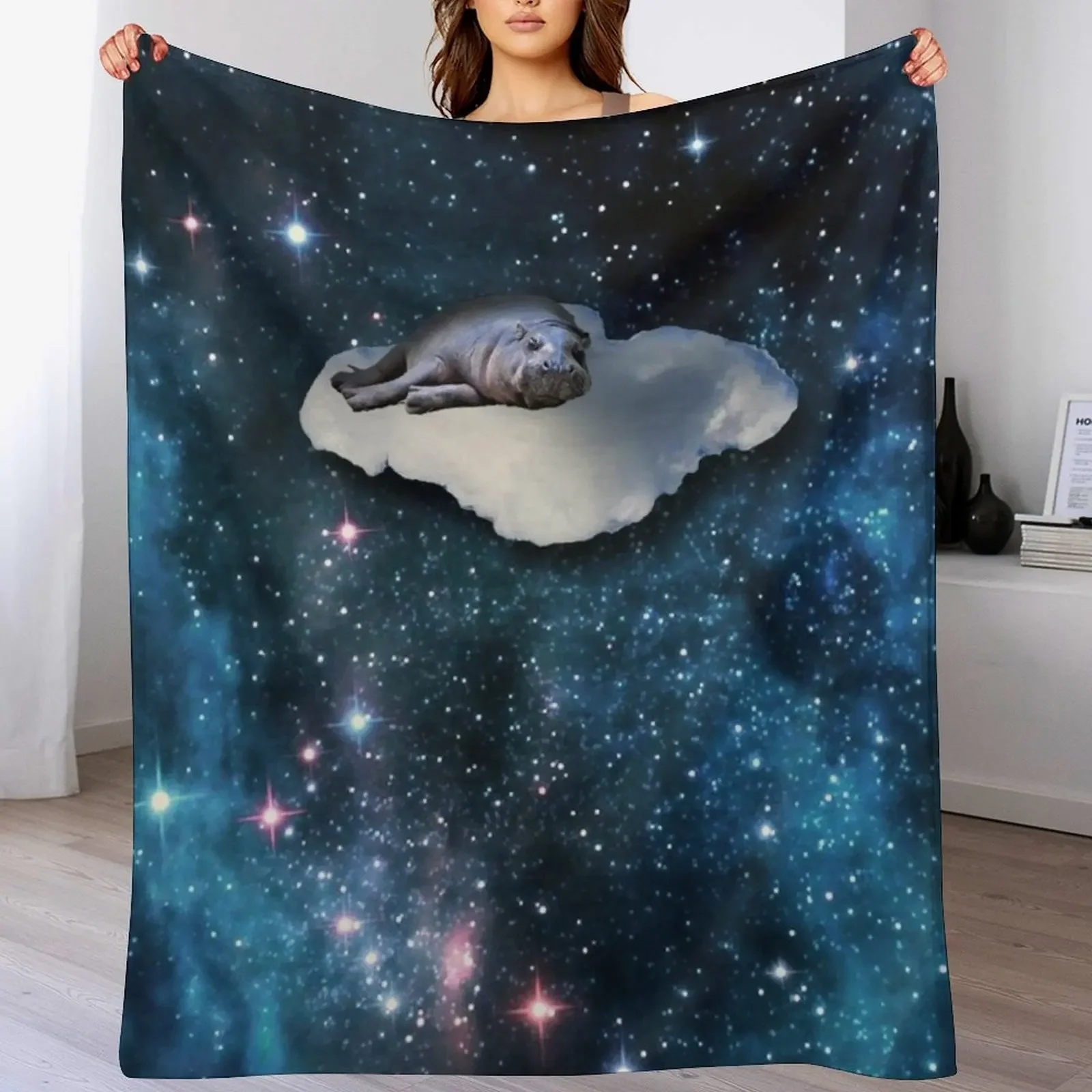 Hippo Heaven Throw Blanket Soft Bedroom Blanket for Night Sleeping