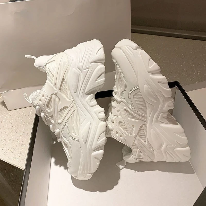 

Ins модная женская обувь для папы на толстой подошве на платформе, осень 202, универсальная повседневная спортивная обувь