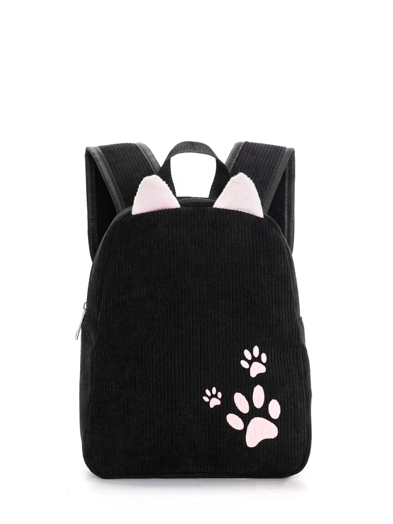 Cute Kitten Paws Embroidered Corduroy Women\'S Backpack Classic Backpack Suitable For The School Season Outdoors