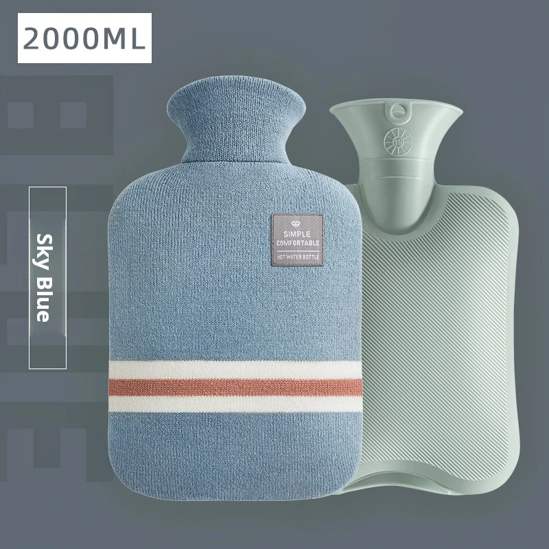 Hot water bag filled with water large size hot compress warm water bag knitted fabric cover filled with water warm handbag