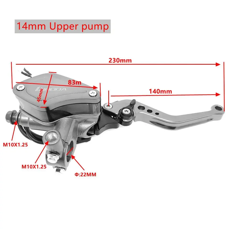 14mm piston + 12.7mm Motorcycle Hydraulic Clutch Kit Lever Master Cylinder Knitting Oil Hose For Yamaha Kawasaki Honda Motos