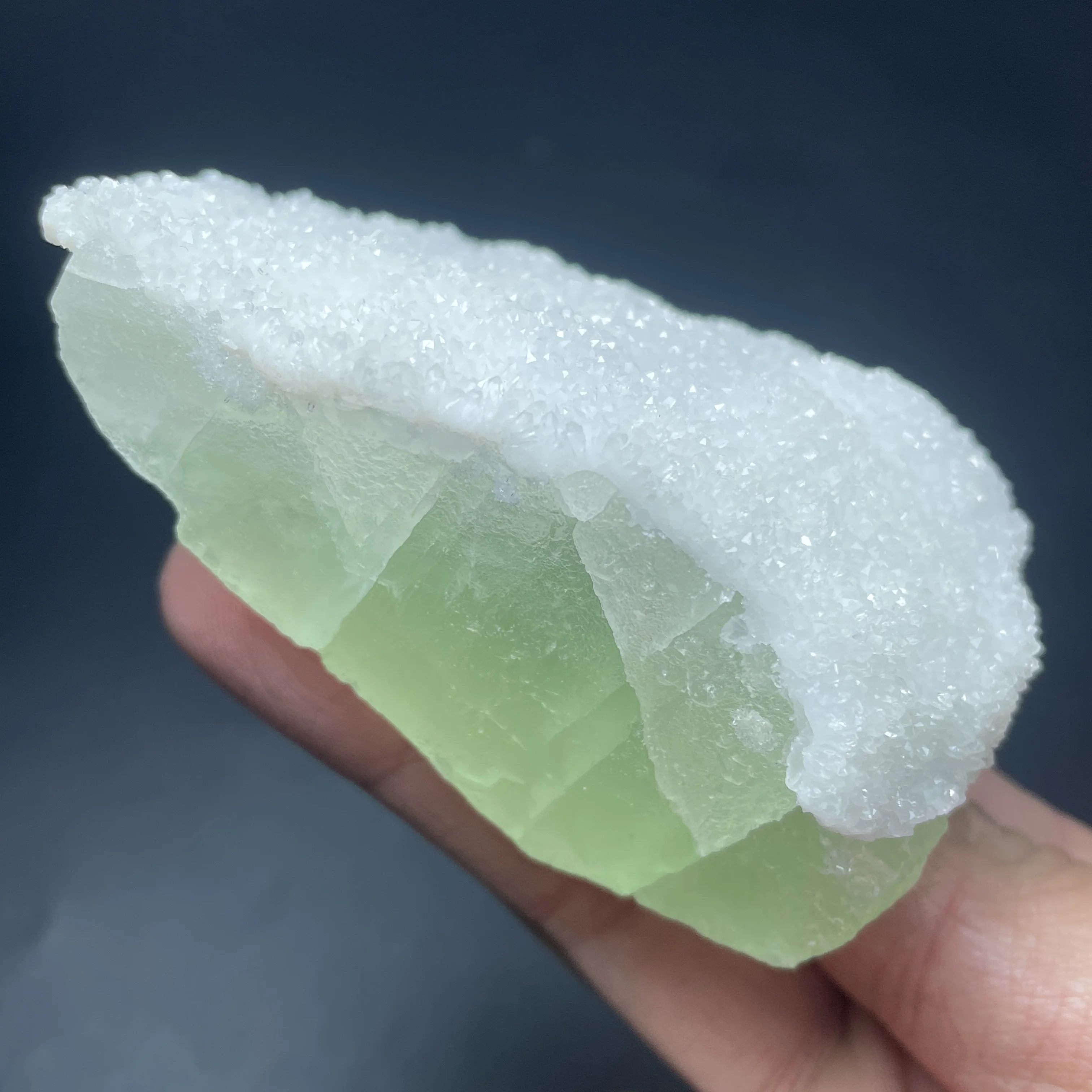 Natural China Shiny Sugar Green Fluorite Specimen Ore Crystal Quartz Druse Paragenesis Healing Stone Home Decor