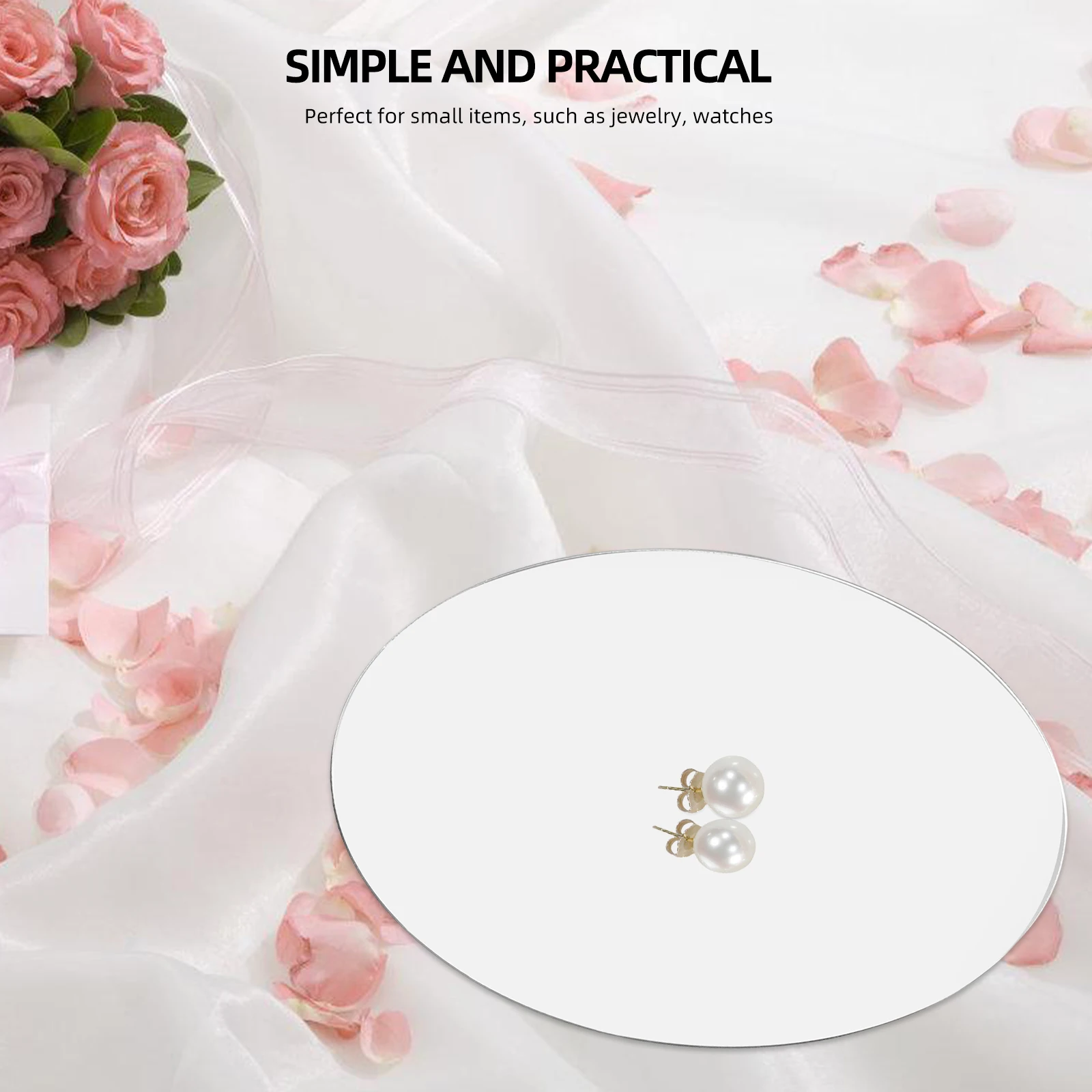 

Acrylic Mirror 18cm Diameter Photo Props Reflective Board for Jewelry Watch Mirror Board For Photography Background Tables