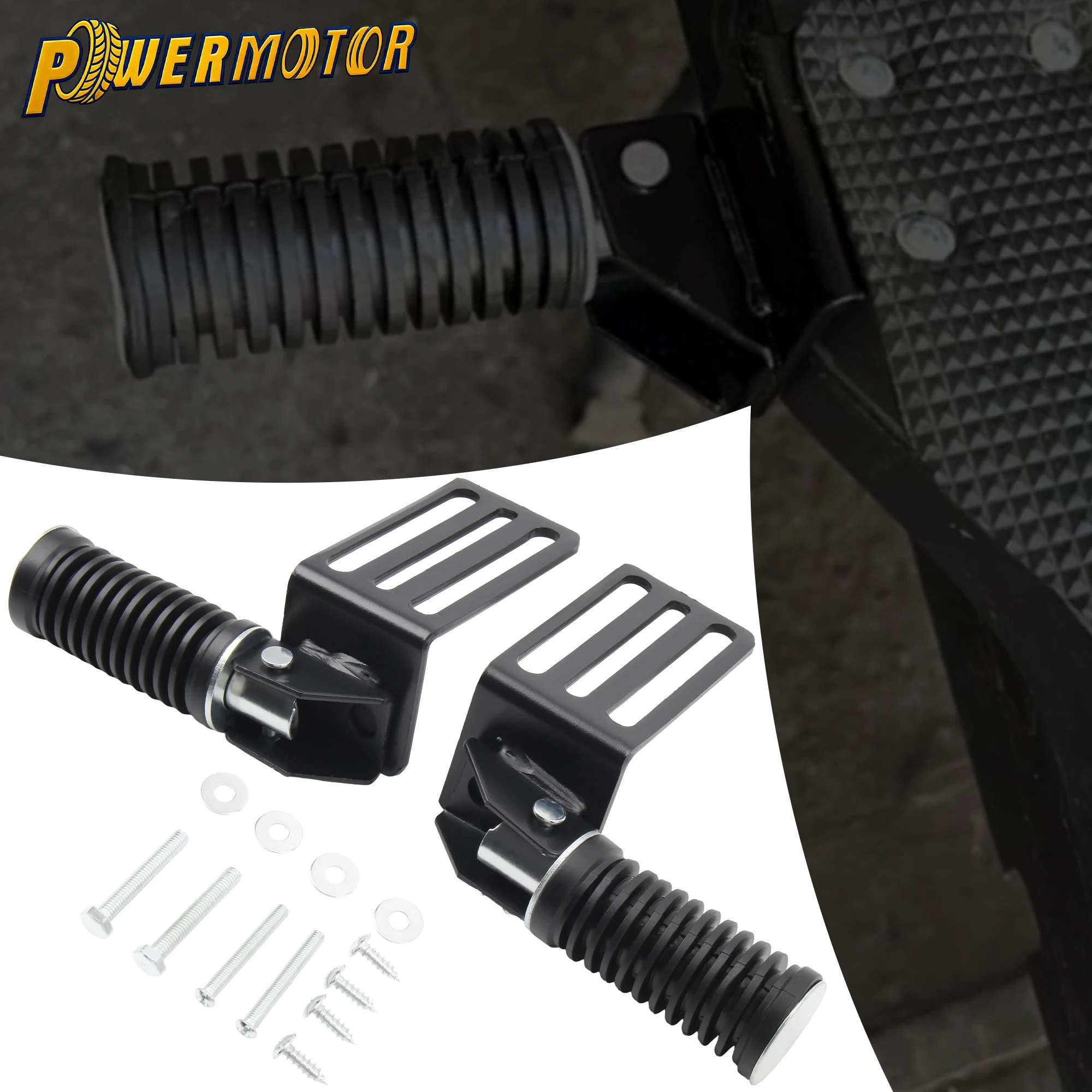 

2Pcs Motorcycle Foot Pegs Foldable Metal Foot Pedal Universal Scooter Anti-Slip Footrests for Enhanced Riding Stability Comfort