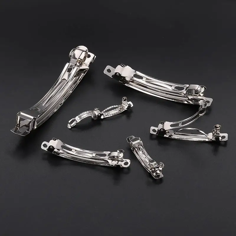 10pcs French Barrette Style Spring Hair Clips Base Automatic Clip Blank
