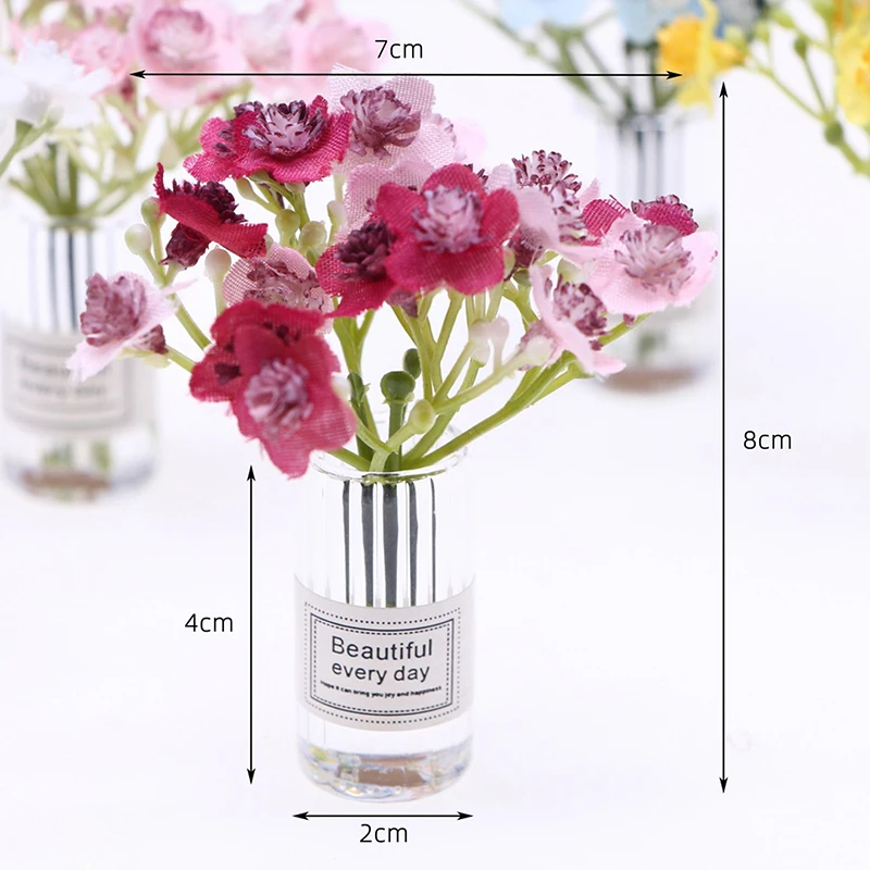 1PC Simulazione in miniatura Bouquet Piante in vaso Decorazione della casa delle bambole Decorazioni per il desktop Giochi di imitazione Giocattolo 1:12 Accessori per casa delle bambole