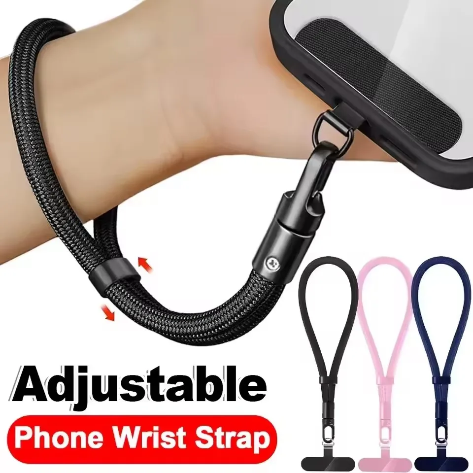 Short Phone Wrist Straps Lanyard with Tether Tabs Adjustable Cellphone Hanging Cord Clip for IPhone Samsung Xiaomi Google
