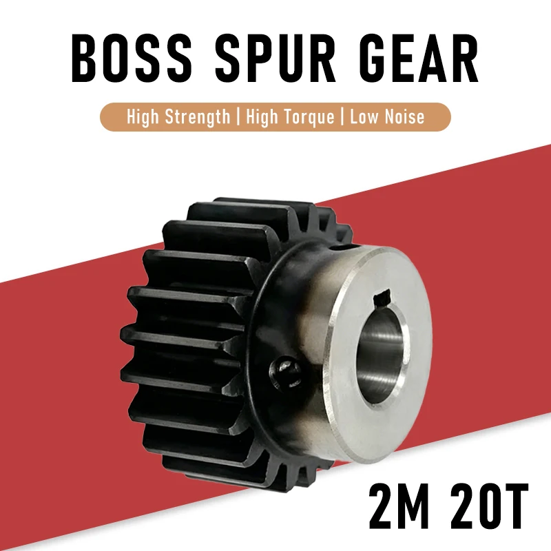 2M20T Spur Gear Bore 8 To18 mm Multiple Specifications Available Motor Gear Module 2 20 Teeth Low Hub 45# Steel For Motor