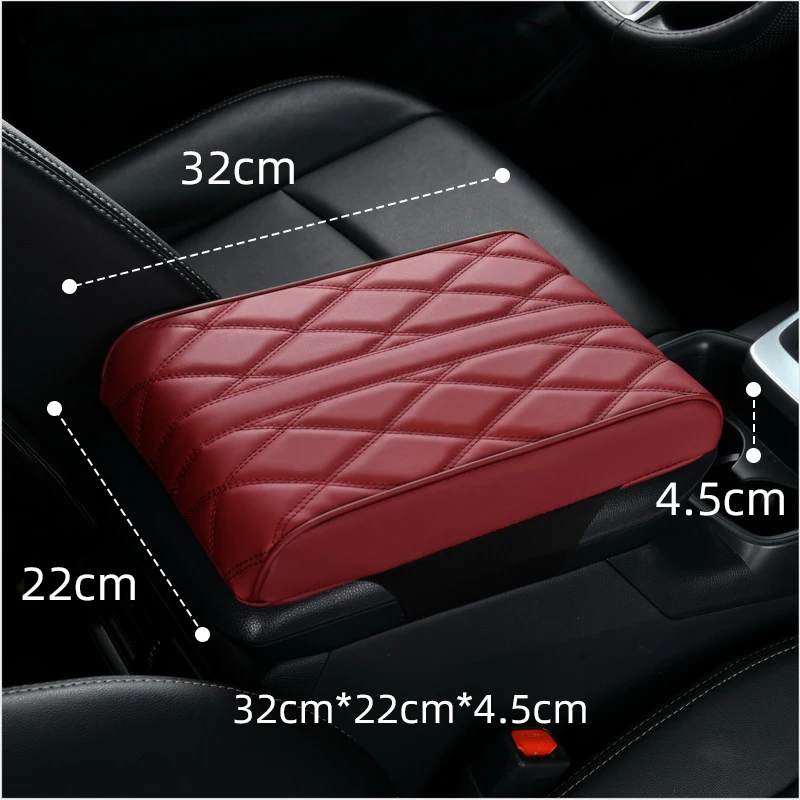 Car Accessories Universal Car Armrest Cover Memory Foam Increase Height 32*22*4.5cm Easy To Install Diamond Pattern 5 Colors