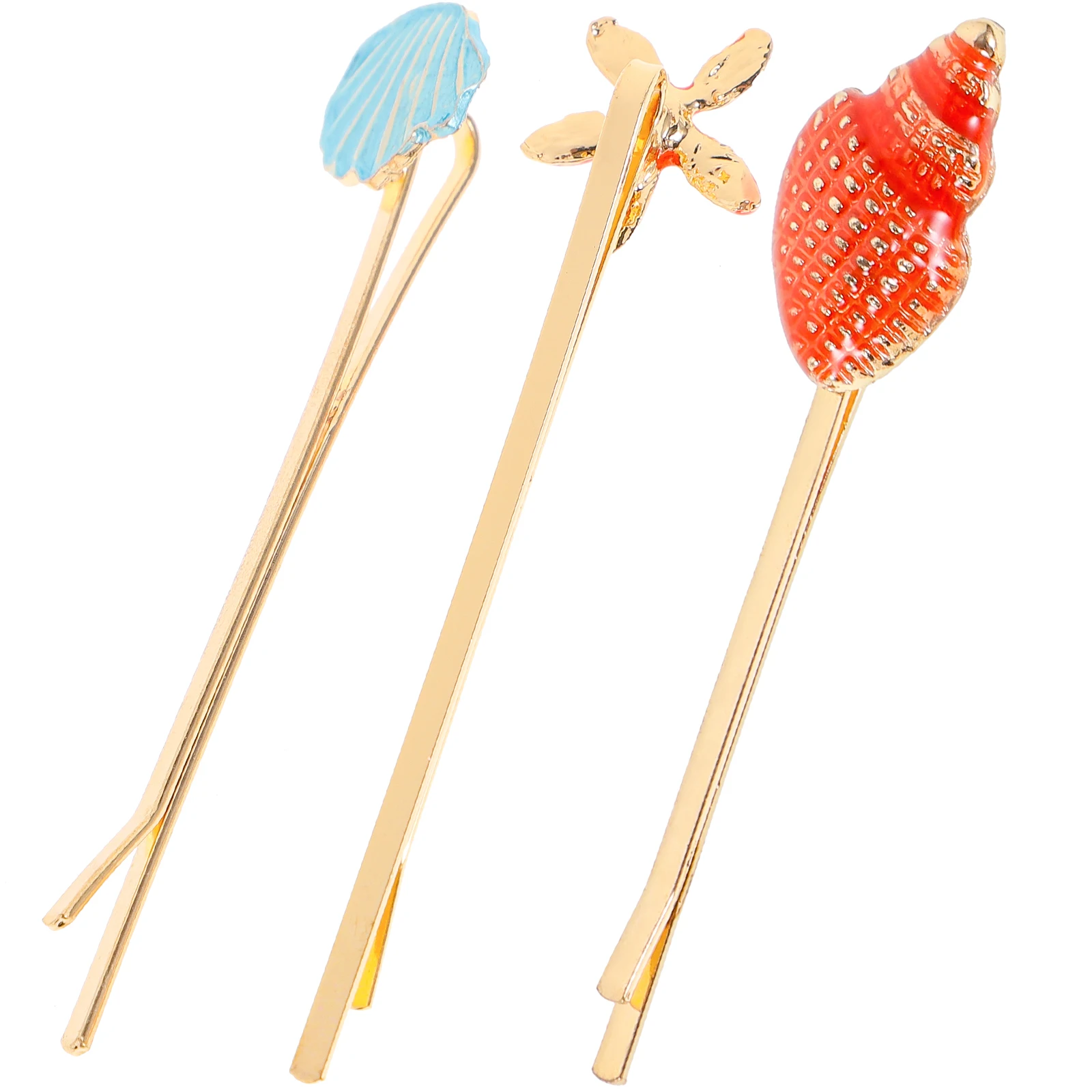 

3pcs Alloy Shell Bang Clips Fashionable Hairpins For Women Girls Ocean Style Bobby Barrettes Stylish Headdress Accessory All