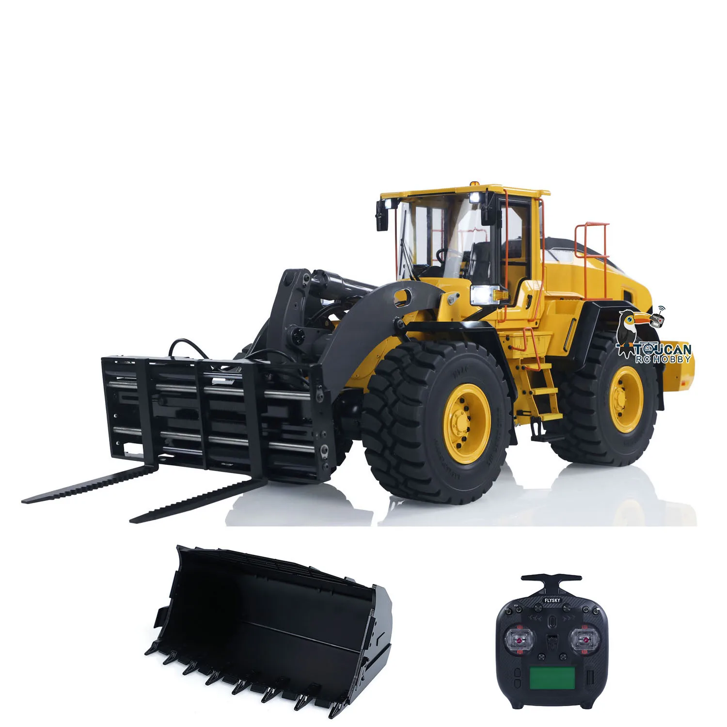 

1/14 RC Hydraulic Loader E260L Metal Remote Control Construction Vehicles Flysky ST8 Radio Lock Differential Axle Frok Coupler