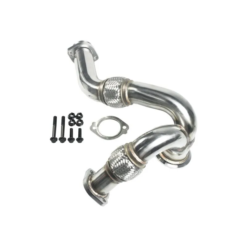 LK Custom Exhaust Pipes Muffler Catback Dual Outlet Quad Tips Performance High Flow Downpipe for Ford 2003-2007 6.0L Fit
