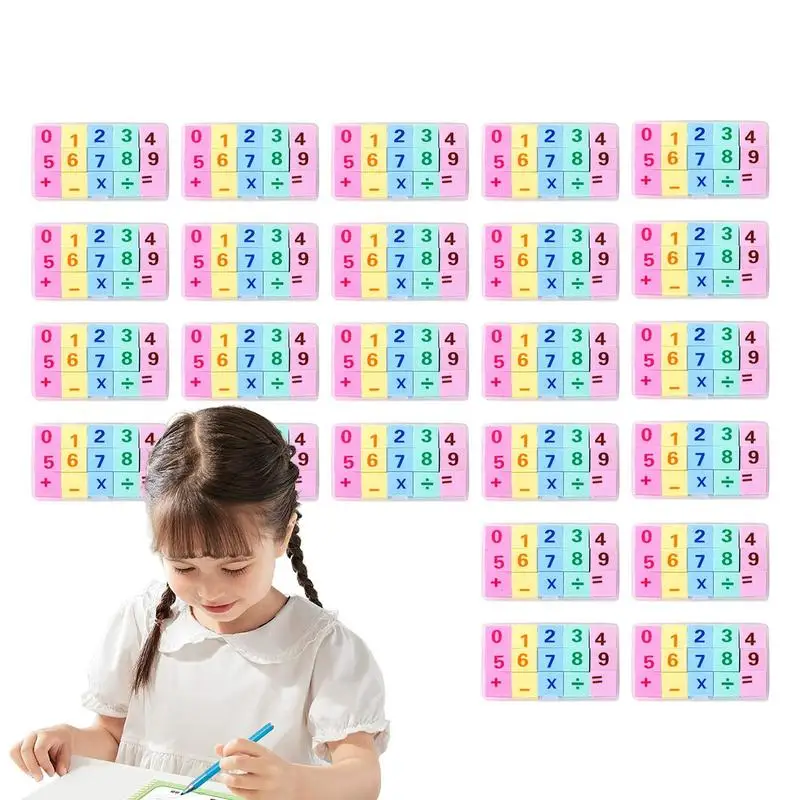 

School Erasers Fun 24 Boxes Numbers Erasers Addition Subtraction Multiplication Division Learning Eraser Student Stationery