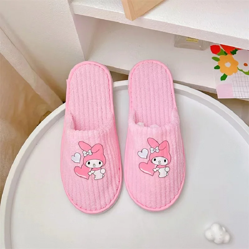 Sanrio Hello Kitty Anime Slippers Men Women Hotel Disposable Slides Home Travel Sandals Hospitality Footwear One Size on Sale