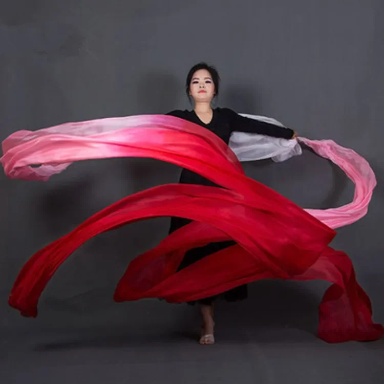 

Professional 100% Silk Belly Dance Veil Long Silk Ribbon Customizable Size Color for Classical Dunhuang Dancers