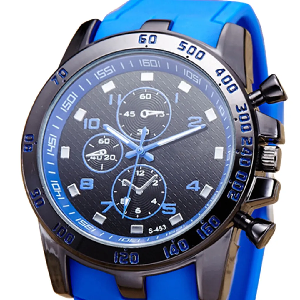 Men Sports PU Strap Wristwatch Male Analog Life Waterproof Date Calendar Outdoor Alloy Watch